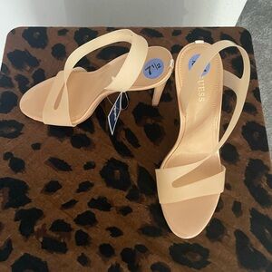 Guess Tan Heels with Block Heel and Open Toe